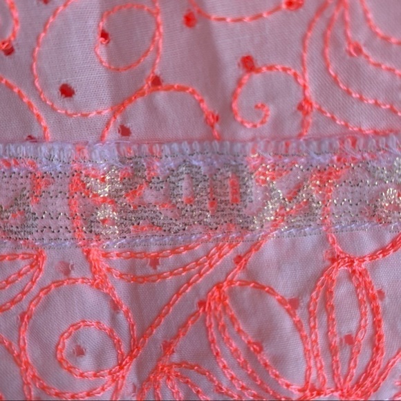 Lilly Pulitzer Ellen Flounce Dress Cantaloupe Embroidered Floral Ruffle Sz 0 NWT - Picture 8 of 9